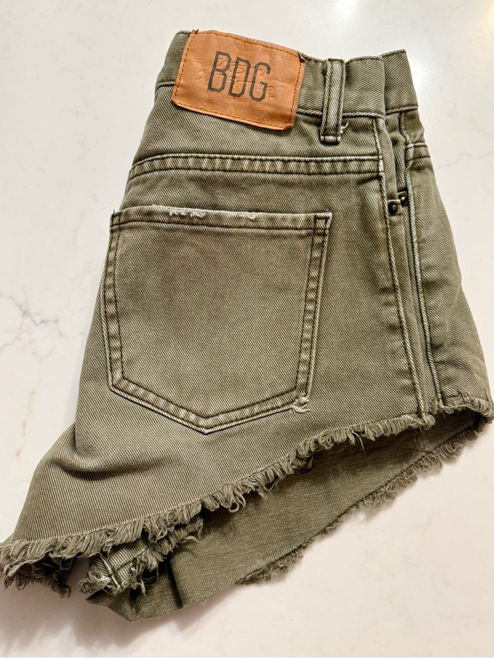 BDG Urban Outfitters Olive Green Distressed Denim
Shorts - Size 26